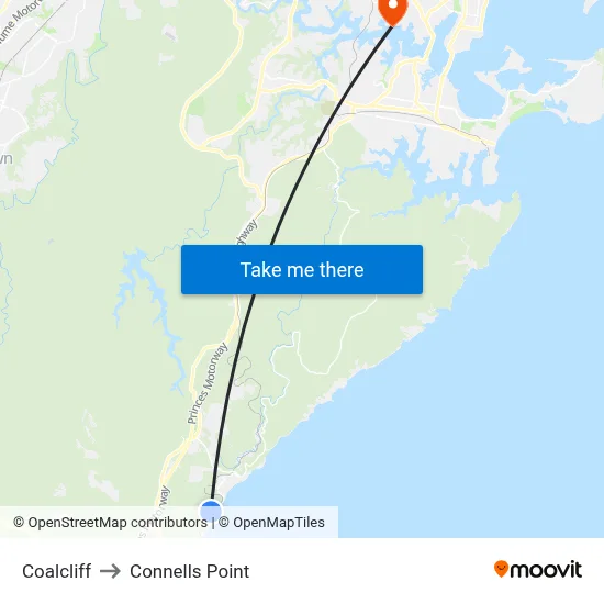 Coalcliff to Connells Point map