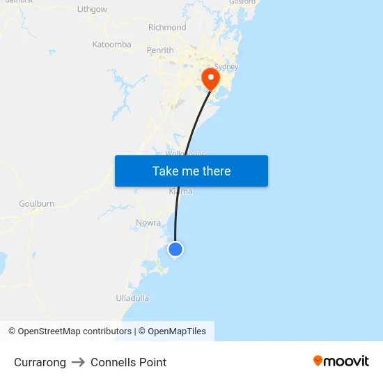 Currarong to Connells Point map