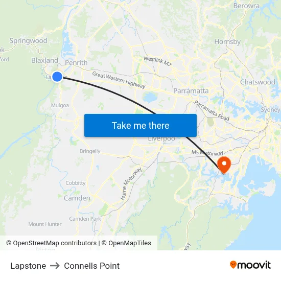 Lapstone to Connells Point map