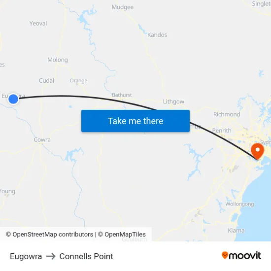 Eugowra to Connells Point map