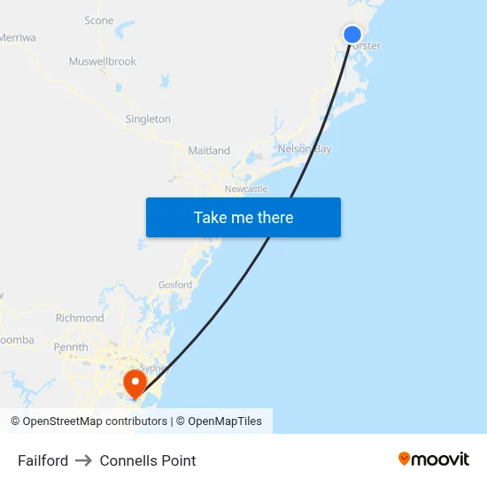 Failford to Connells Point map