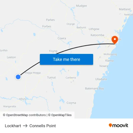 Lockhart to Connells Point map