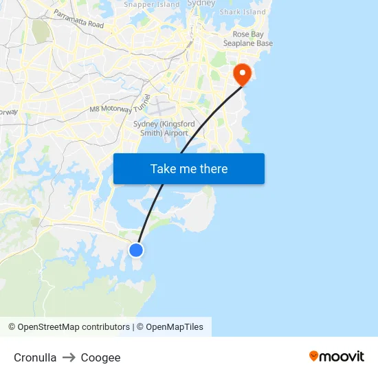 Cronulla to Coogee map