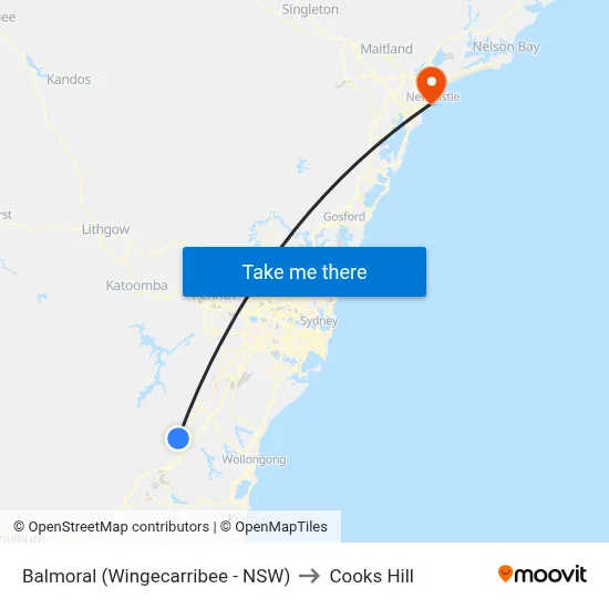 Balmoral (Wingecarribee - NSW) to Cooks Hill map
