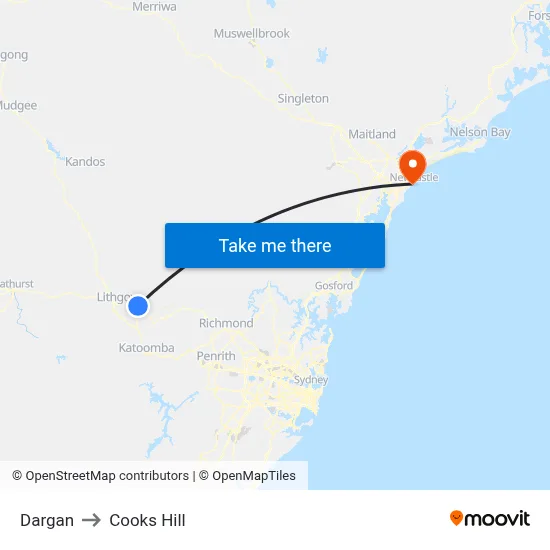Dargan to Cooks Hill map
