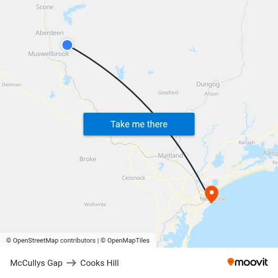 McCullys Gap to Cooks Hill map