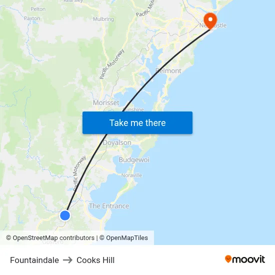 Fountaindale to Cooks Hill map