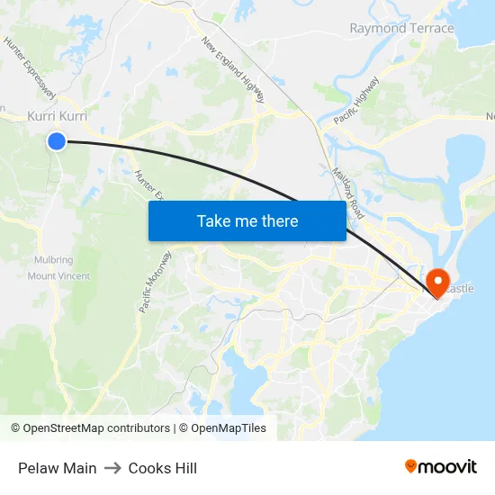 Pelaw Main to Cooks Hill map