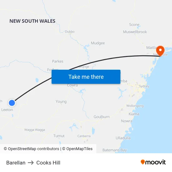 Barellan to Cooks Hill map