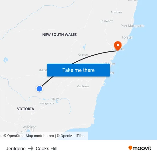 Jerilderie to Cooks Hill map