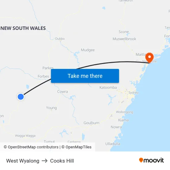 West Wyalong to Cooks Hill map