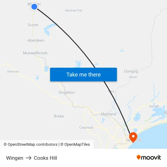 Wingen to Cooks Hill map