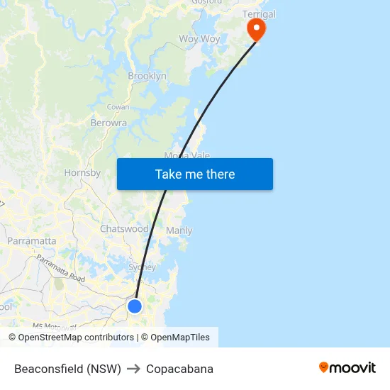 Beaconsfield (NSW) to Copacabana map