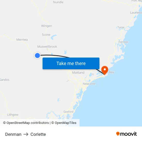 Denman to Corlette map
