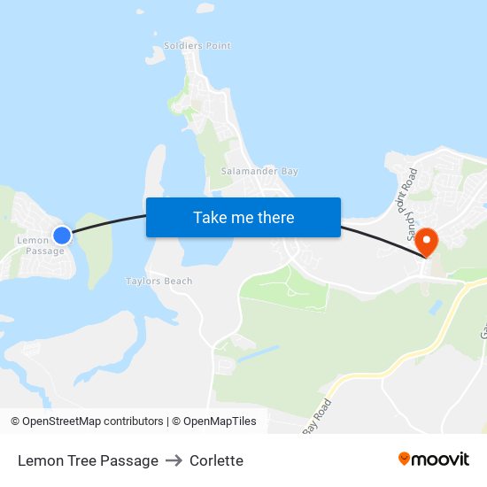 Lemon Tree Passage to Corlette map