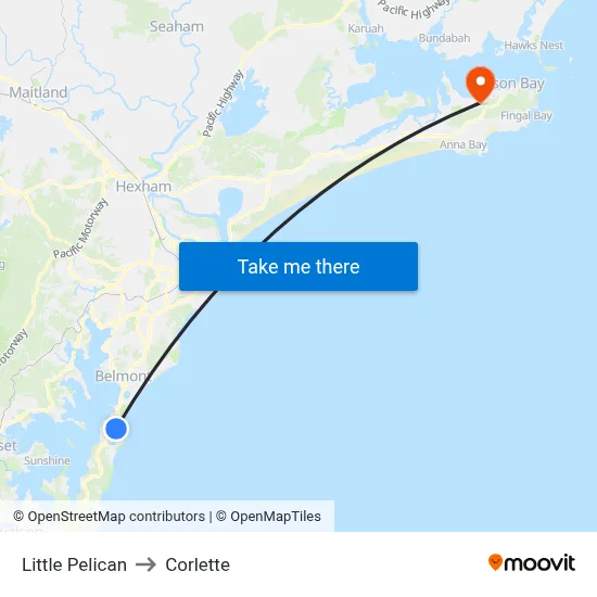 Little Pelican to Corlette map