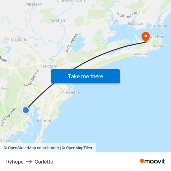 Ryhope to Corlette map