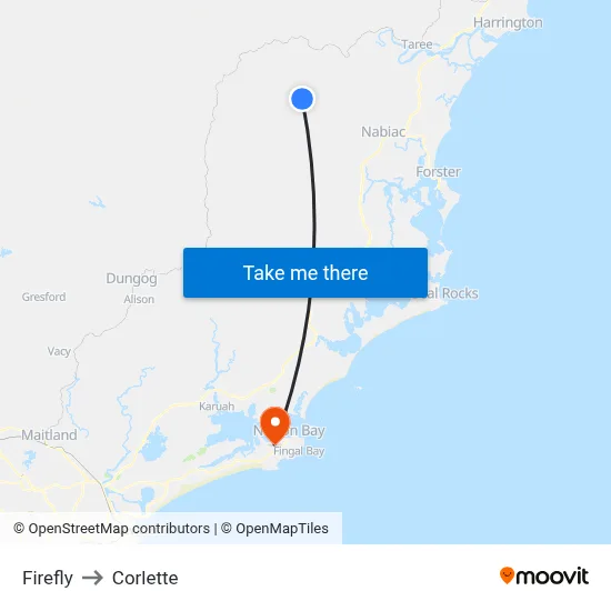 Firefly to Corlette map