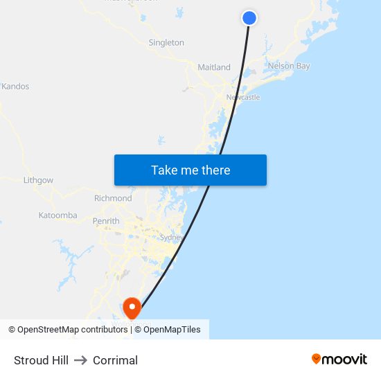 Stroud Hill to Corrimal map