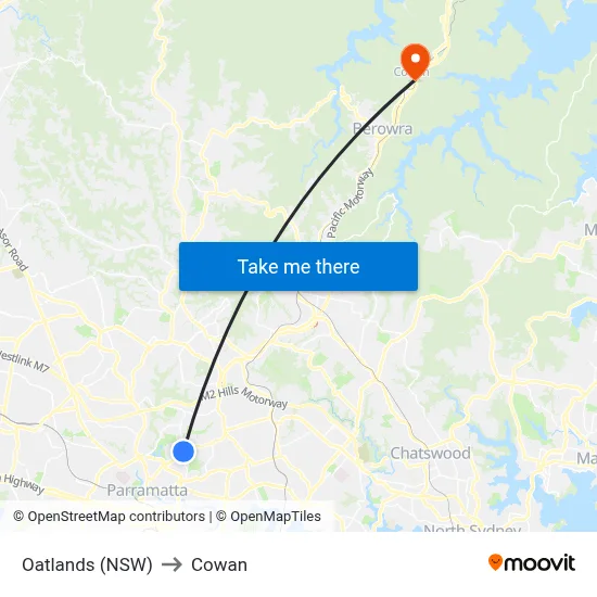 Oatlands (NSW) to Cowan map
