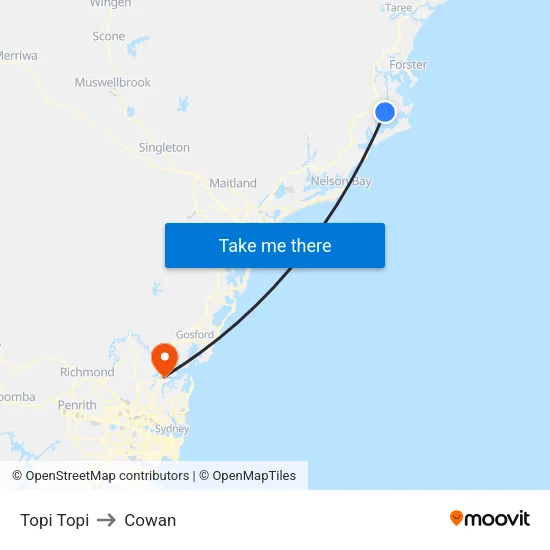 Topi Topi to Cowan map