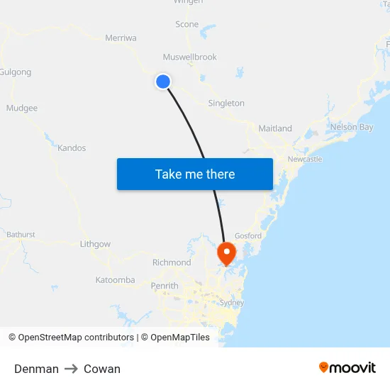 Denman to Cowan map