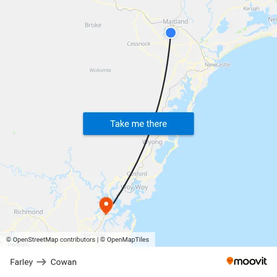 Farley to Cowan map