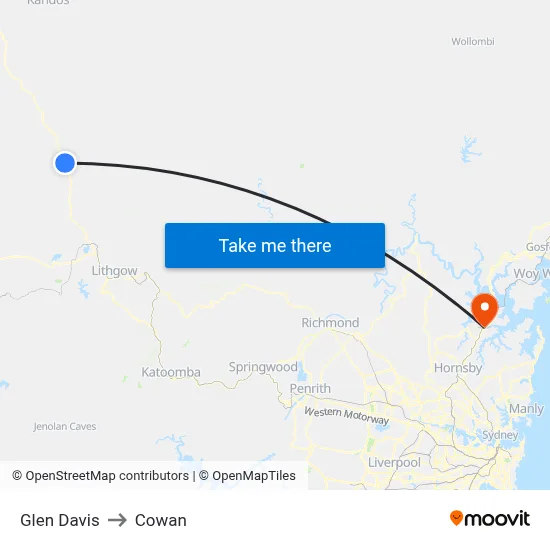 Glen Davis to Cowan map
