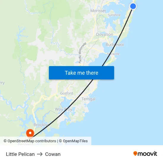Little Pelican to Cowan map