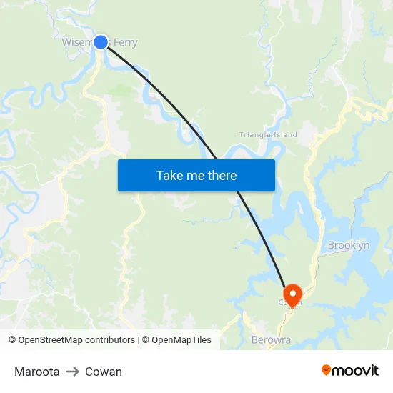 Maroota to Cowan map