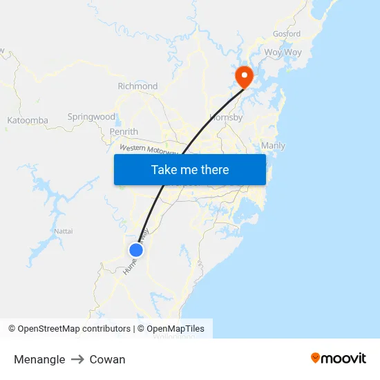 Menangle to Cowan map