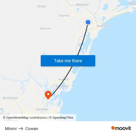 Minmi to Cowan map