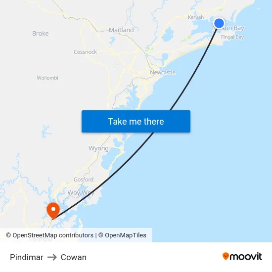 Pindimar to Cowan map