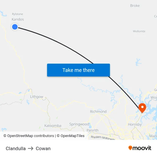 Clandulla to Cowan map