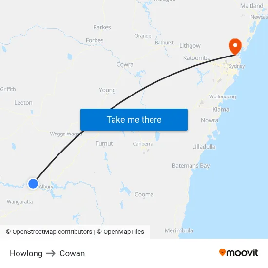 Howlong to Cowan map