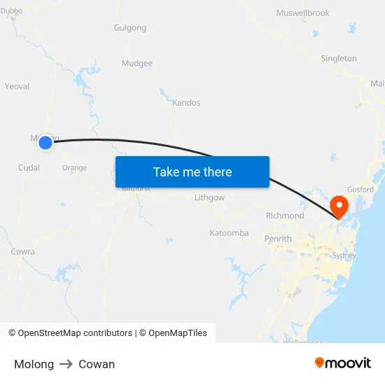 Molong to Cowan map