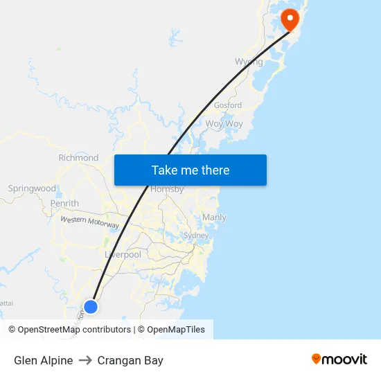 Glen Alpine to Crangan Bay map