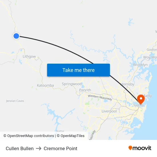 Cullen Bullen to Cremorne Point map