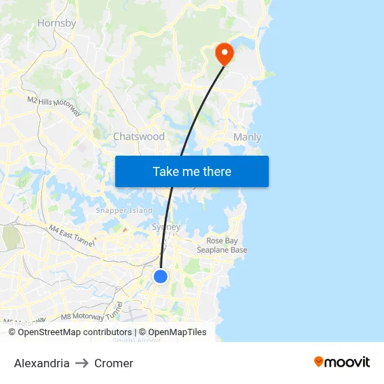 Alexandria to Cromer map
