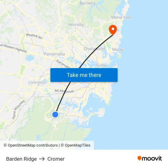 Barden Ridge to Cromer map