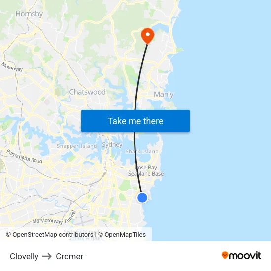 Clovelly to Cromer map