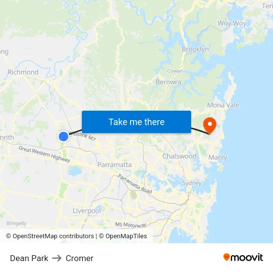 Dean Park to Cromer map