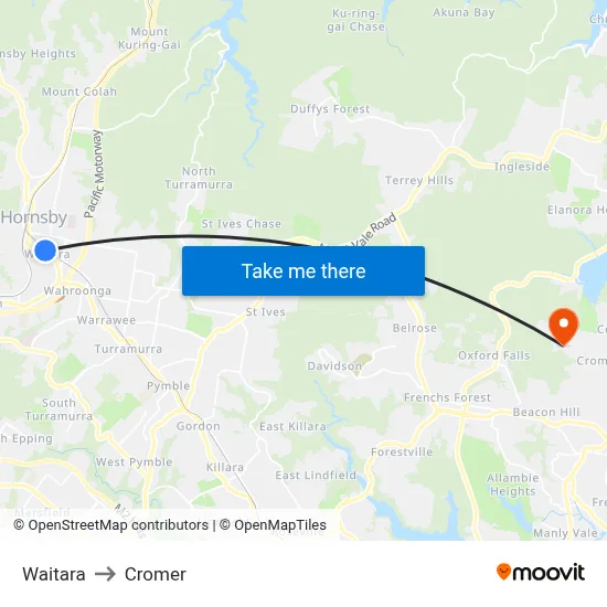 Waitara to Cromer map