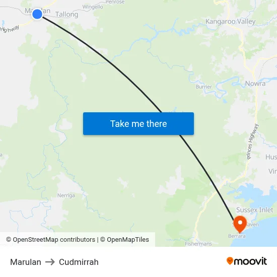 Marulan to Cudmirrah map