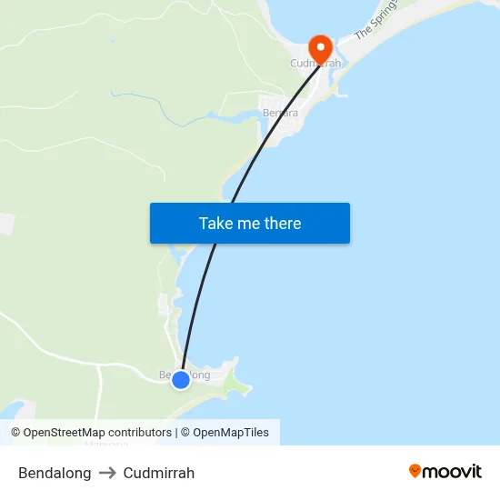 Bendalong to Cudmirrah map