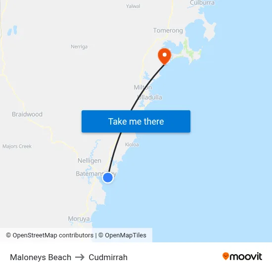 Maloneys Beach to Cudmirrah map