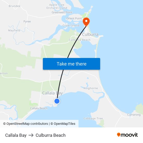 Callala Bay to Culburra Beach map