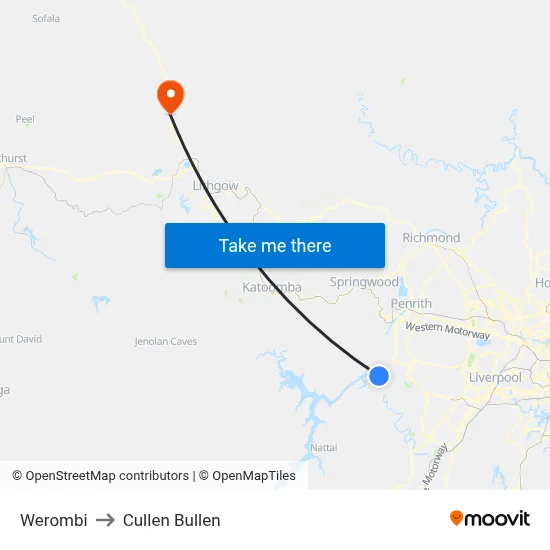Werombi to Cullen Bullen map