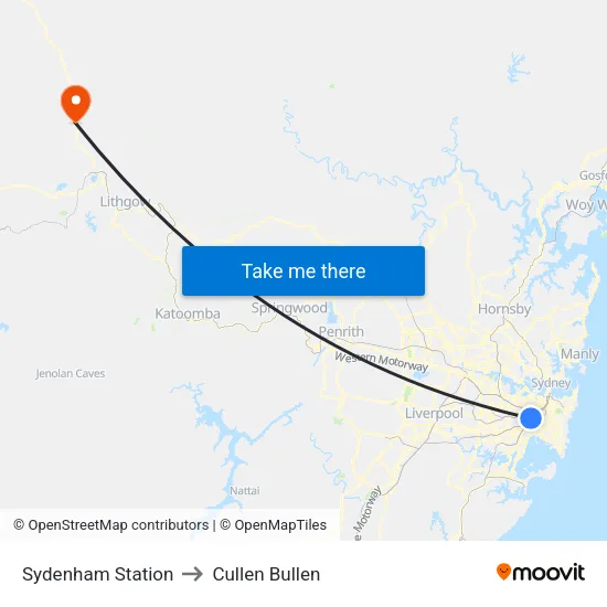 Sydenham Station to Cullen Bullen map