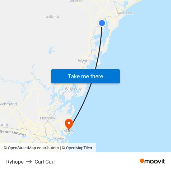 Ryhope to Curl Curl map